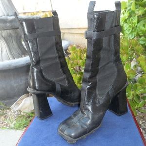 Miu Miu Leather Ankle Mid Calf Chunky 39 1/2